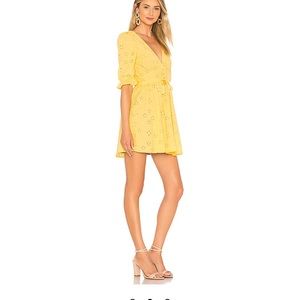 For Love And Lemons Eyelet Dress Yellow NWT